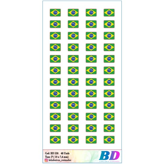 BD530 - ADESIVOS RESINADOS BANDEIRA BRASIL