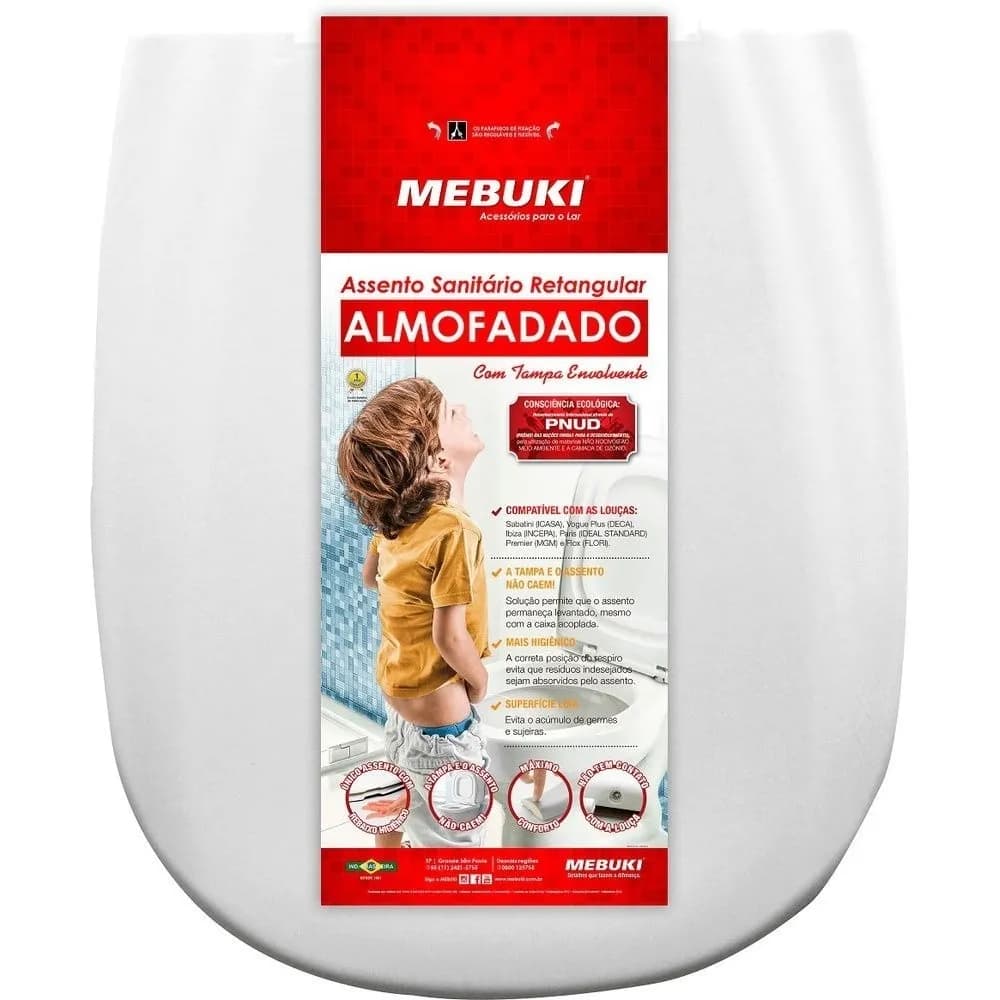 Tampa De Vaso Sanitário Almofadado Mebuki Sabatini Para Bacia Icasa Branco