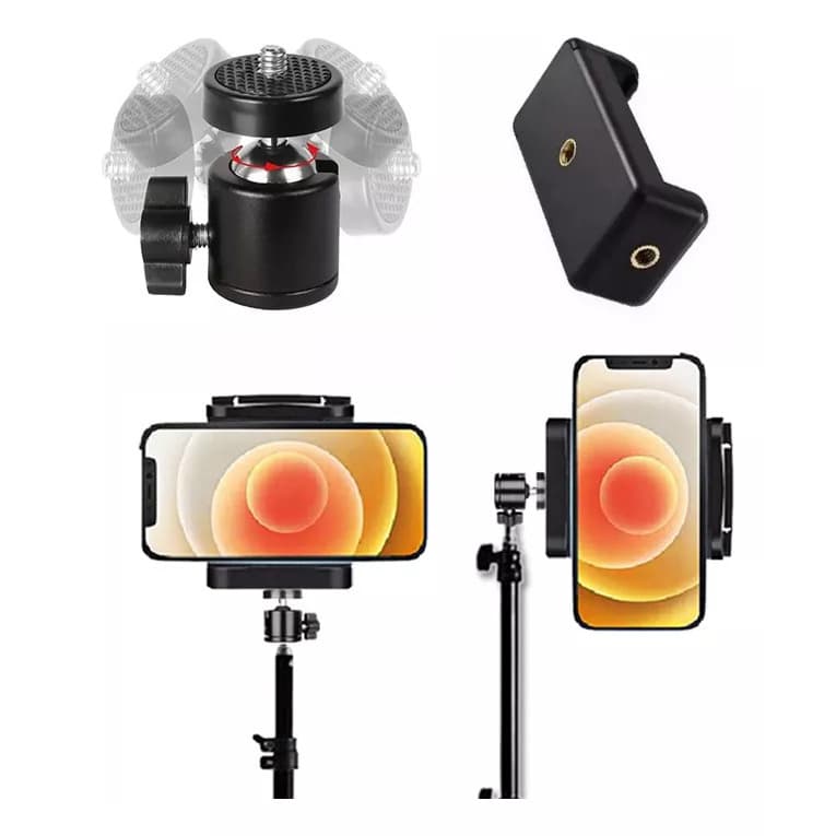 Cabeça Articulada P/ Led Ring Light Cam Tripe Ball Head 1/4