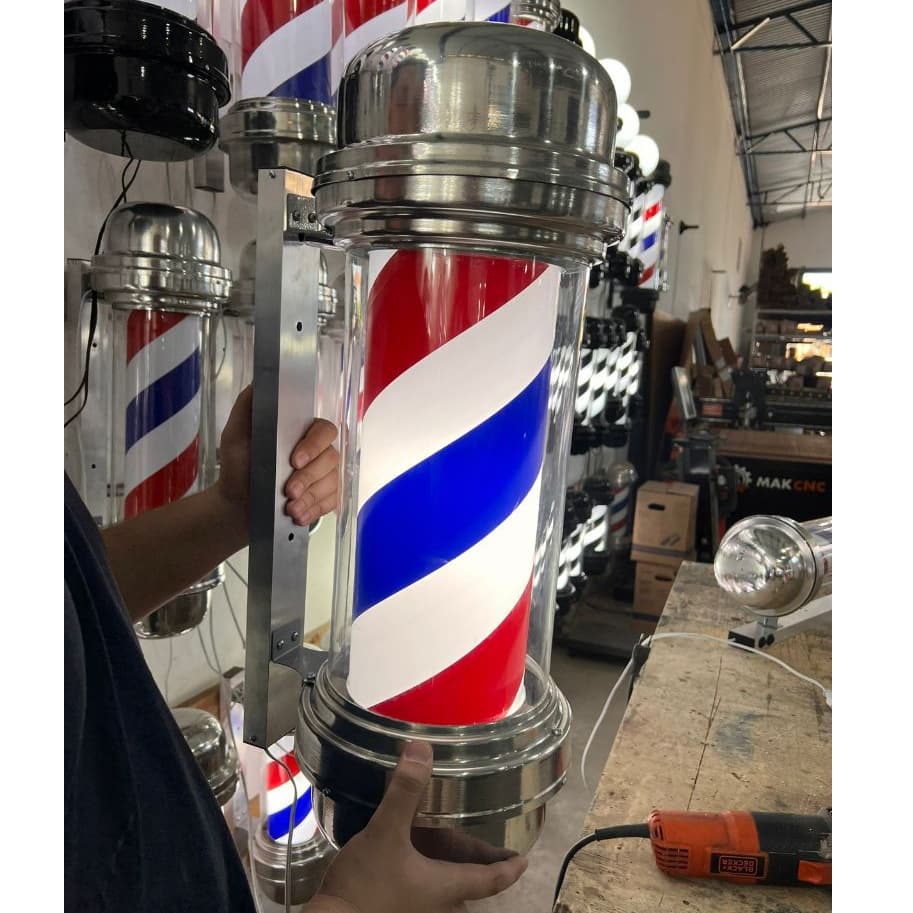 Barber Pole Poste De Barbeiro 60cm BIG Sem Globo Megan