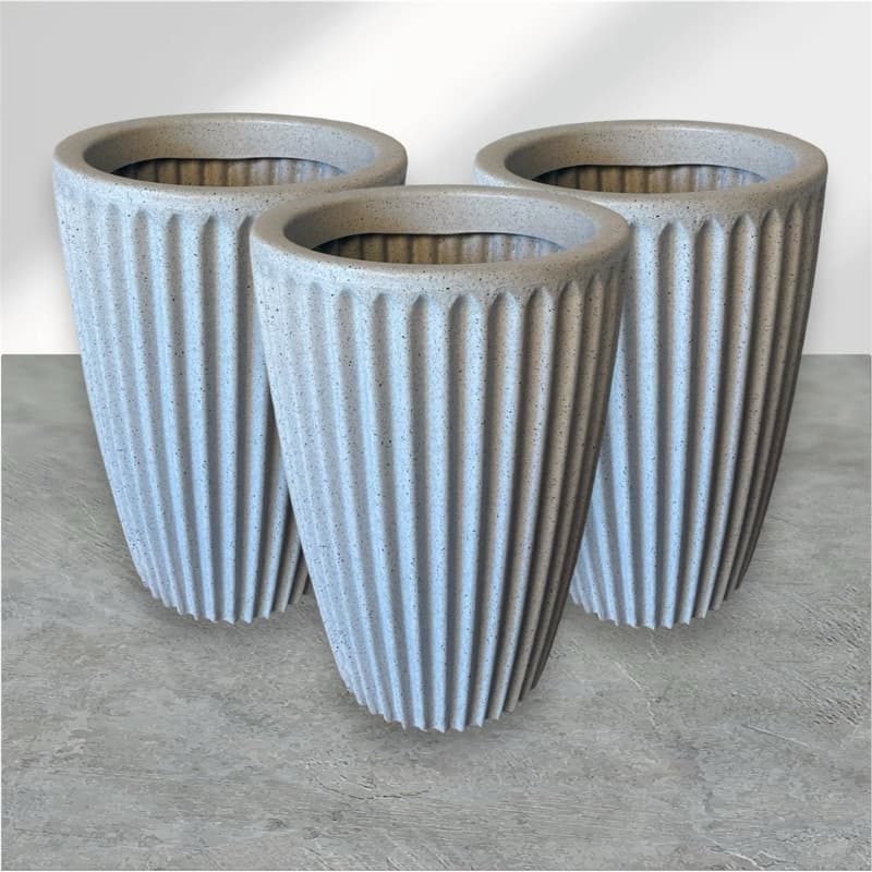 Kit 3 Vasos Decorativos Para Plantas Coluna Romana N1 Em Polietileno