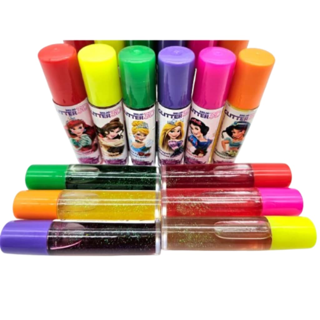 Brilho Labial Infantil Criança Princesa Com Gliter