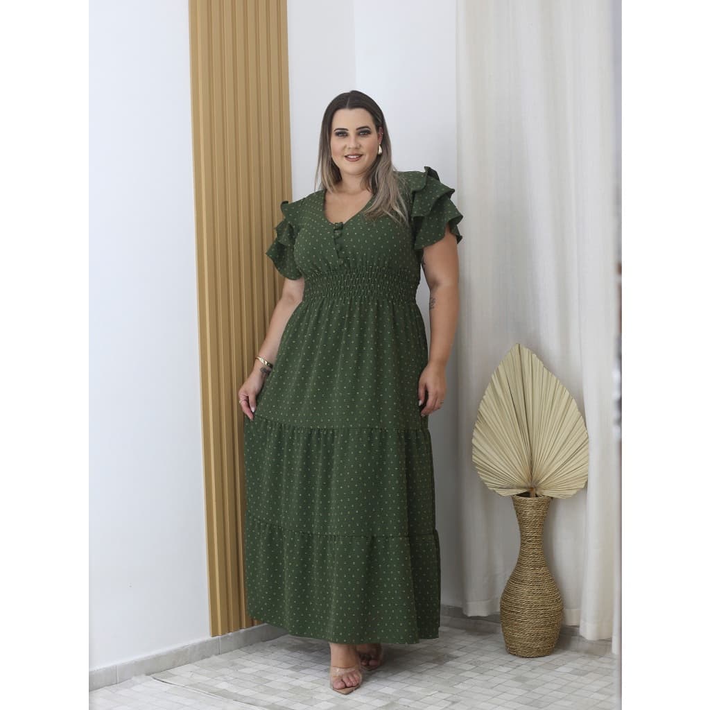 Vestido longo pipoca GG 46-48 com bojo e elasticidade 9835