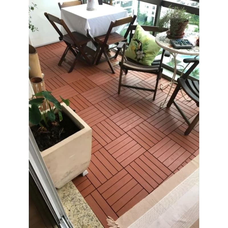 kit 22 Deck modular plástico 30cm x 30cm sacada jardim
