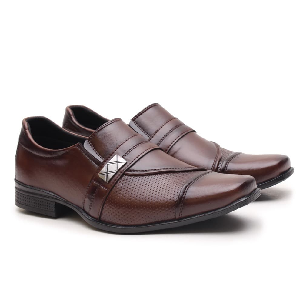 Sapato Social Miletto em Material Tecnológico com Textura - 816 siroco