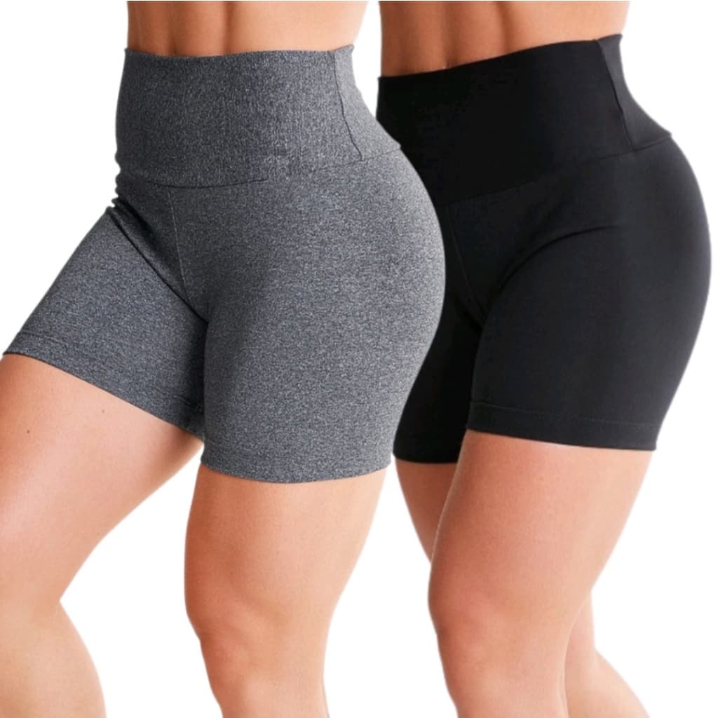 KIT 2 Short Legging Academia Liso Fitness Suplex Roupa de Malhar