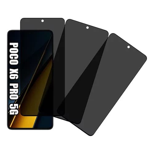 Kit 3 Películas De Privacidade 3d Para Xiaomi Poco X6 Pro 5g