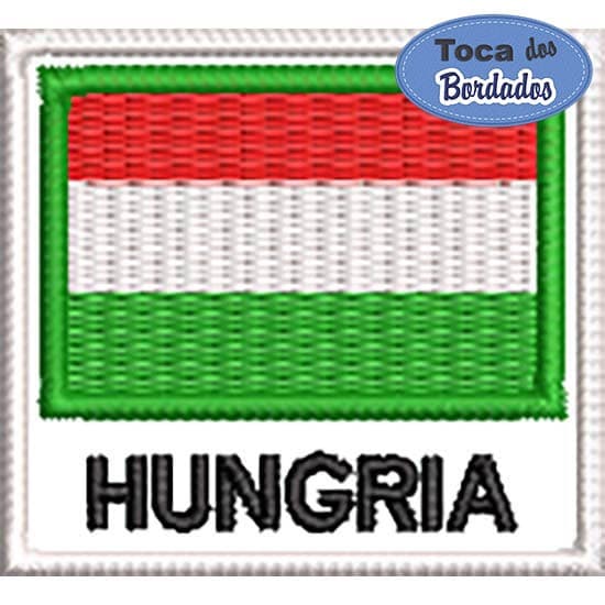 Patch Bordado Bandeira Hungria 4,5x5 cm Cód.BDN63