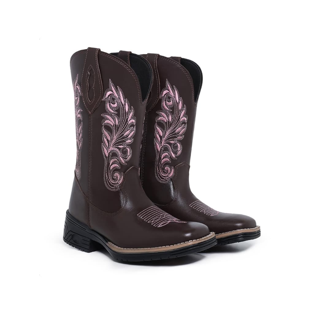 bota texana floral nova feminina country montaria bordada