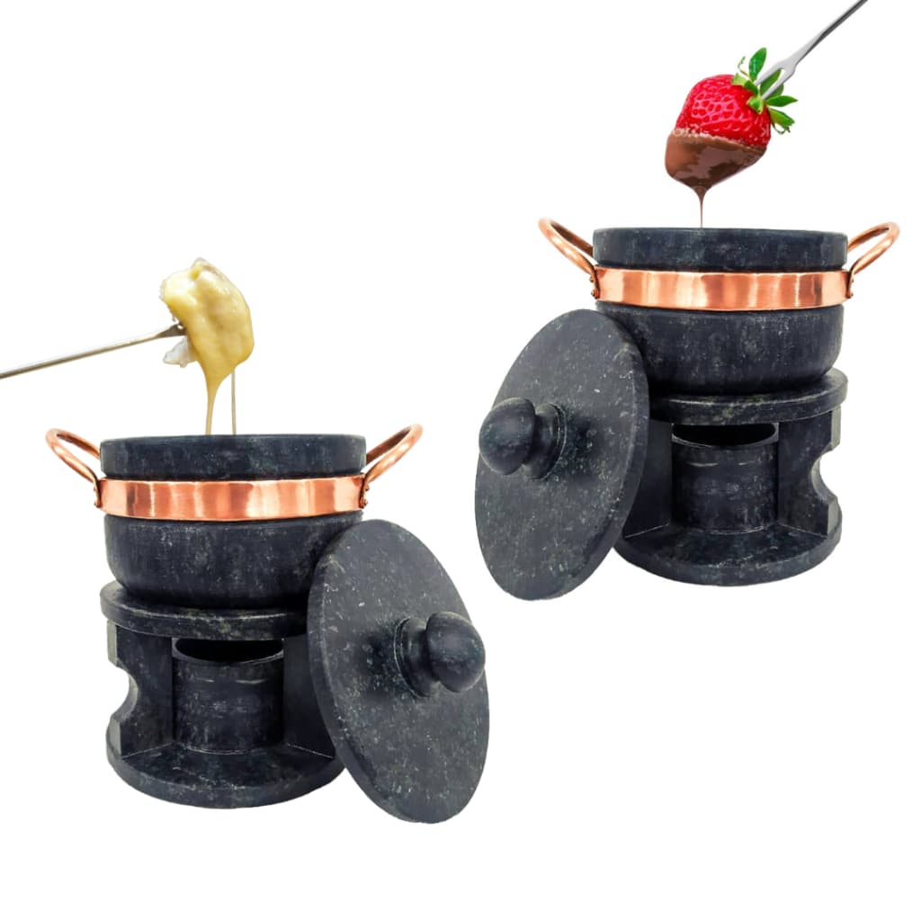 Kit 2 Fondues 800ml pedra sabão Arte Nativa