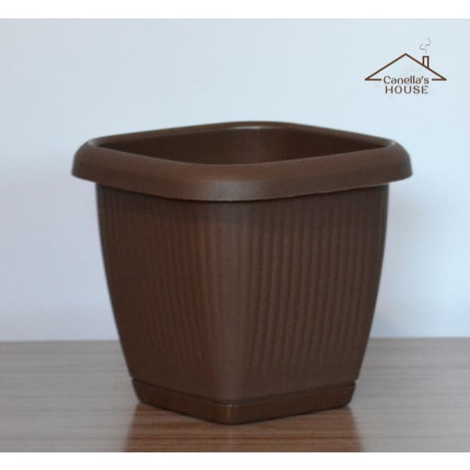Vaso Quadrado 1,7L Prato Embutido Anti Dengue