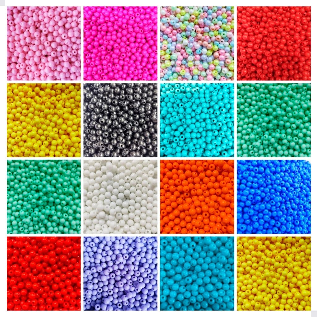 Miçanga Bola Lisa Leitosa 6mm 2800 Miçanga Bijuteria Entremeio kit miçanga infantil reposição