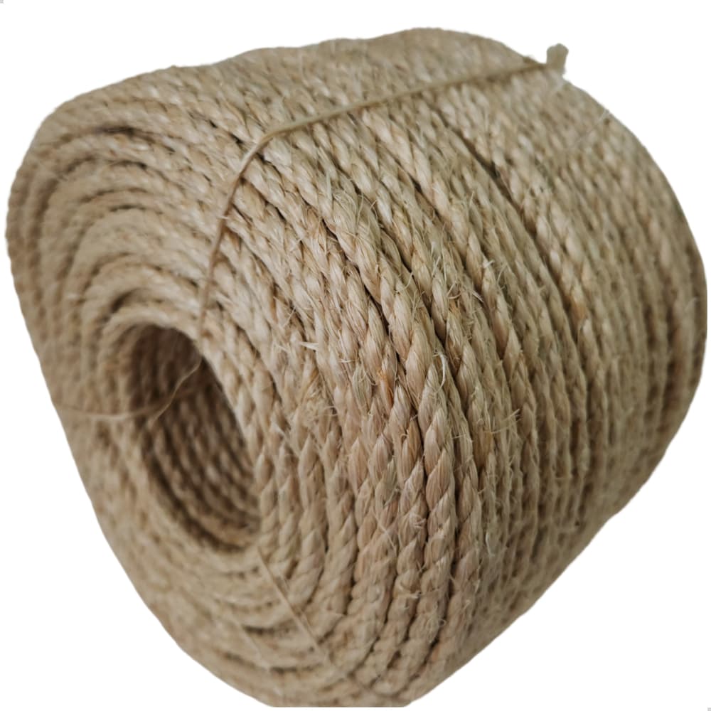 CORDA DE SISAL LASIS 6MM 50M ARTESANATO ARRANHADORES DECORAÇÃO RUSTICA JUTA