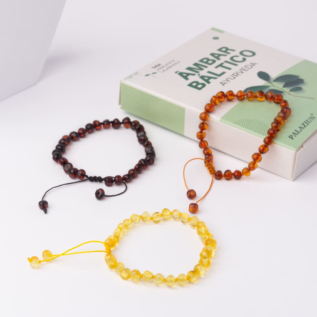 Pulseira Tornozeleira Âmbar Báltico Adulto Ajustável Elástico C/ Certificado Unissex Masculina Feminina Mel Conhaque