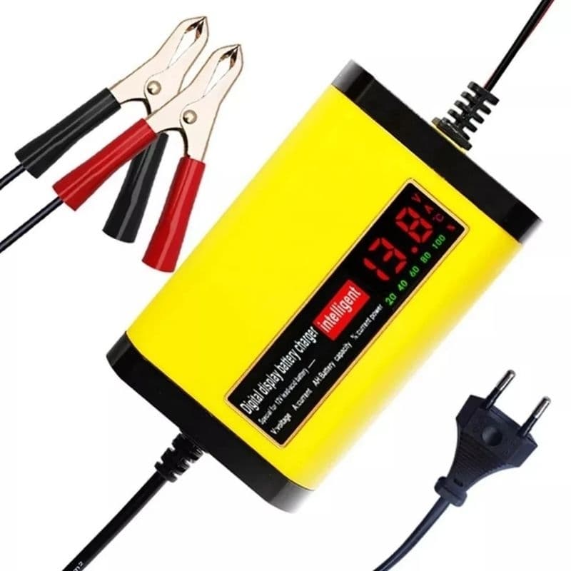 12V 2A Carregador Automotivo Inteligente de Baterias Carro e Moto Auxiliar de Partida Veicular Universal 2A 6a