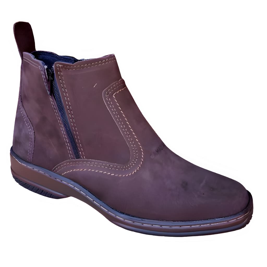 Bota Country Casual  Social Texana Vaquejada Com Ziper Botina Em Couro Legitimo Marca Campolina 2220