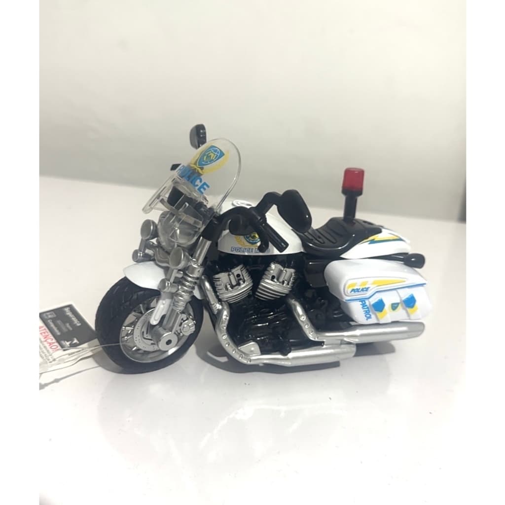 Miniatura Moto Polícia Brinquedo Infantil Super Realista unico cor
