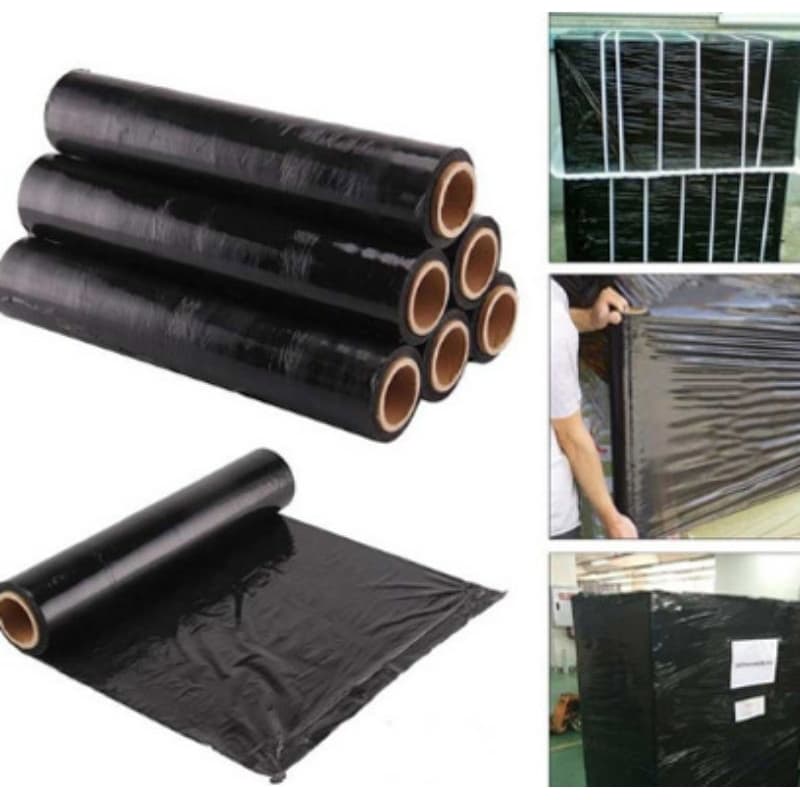 FILME STRETCH PRETO 200 METROS LINHA PREMIUM RESISTENTE COM ALTA ADERENCIA E COBERTURA TOTAL DO PRODUTO