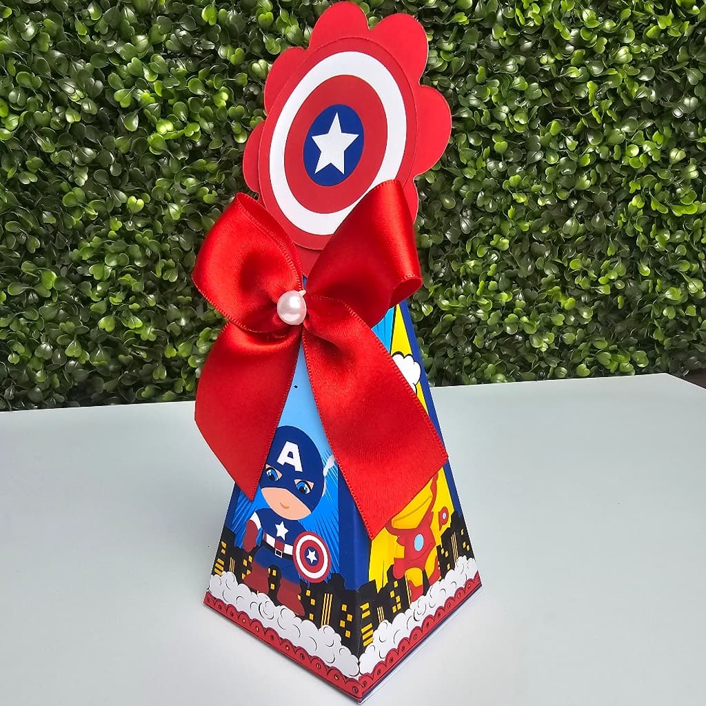 Caixa Cone Pirâmide HERÓIS VINGADORES BABY - Personalizados - Festa infantil - Aniversário - Lembrancinha