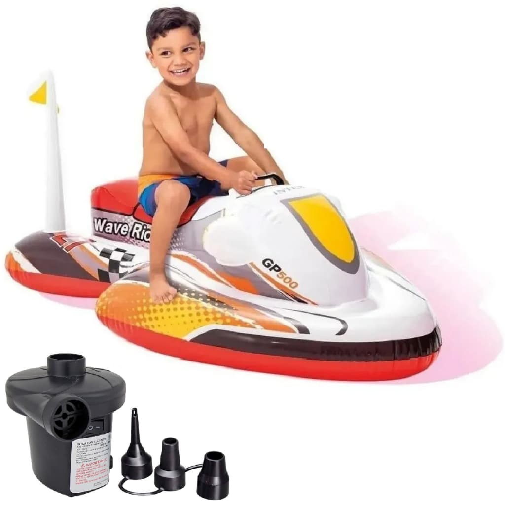 JET SKI INFLÁVEL INFANTIL 40KG INTEX 1,17M + BOMBA ELÉTRICA