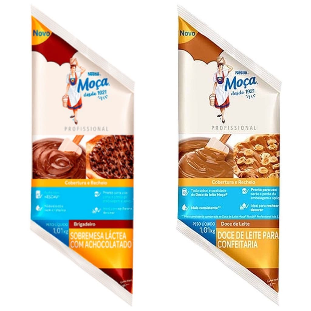 Kit Brigadeiro e Doce De Leite Em Creme Pasta Para Doces Cobertura Recheio Leite Moça Nestle1kg