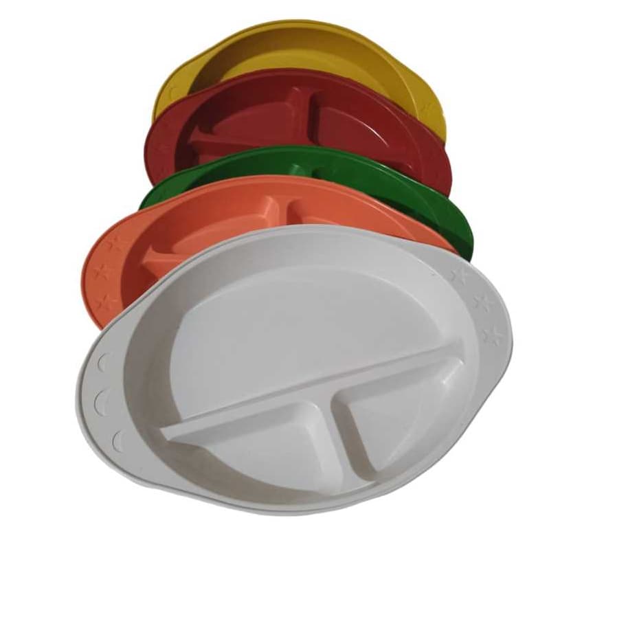 PRATO INFANTIL COM TRÊS  DIVISORIAS  EM PLASTICO CORES DIVERSAS