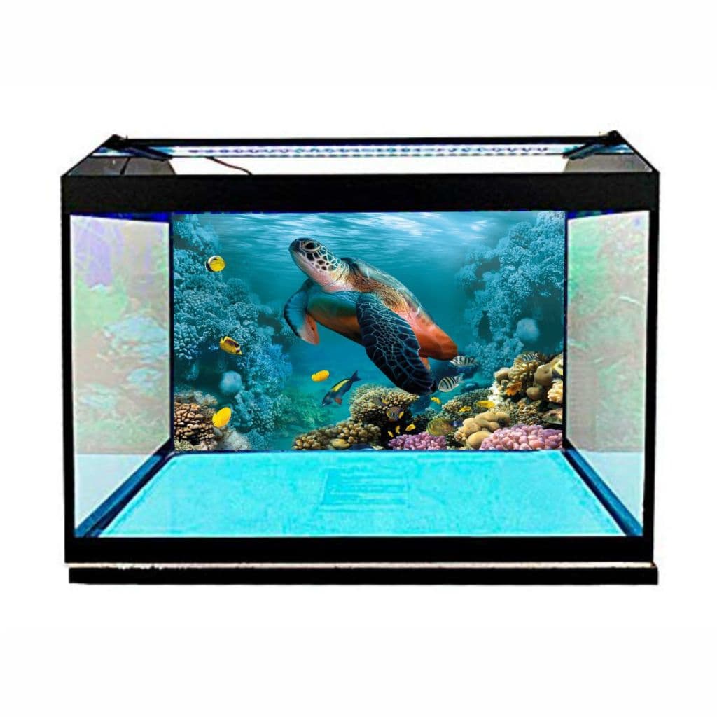 Adesivo Decorativo Vinilico PRÓPRIO Para Fundo De Aquario MAR CORAL PEIXES ALTA RESOLUÇÃO HD - AQ03