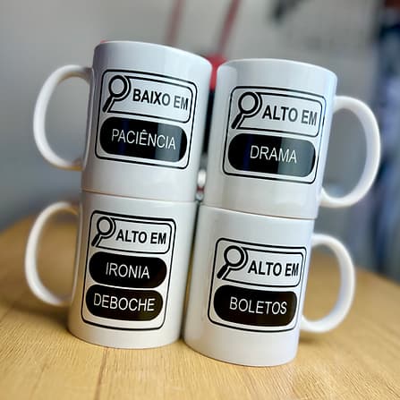 Caneca Meme Alto em Boleto Paciência Drama Vários modelos Presente Amiga Amigo Xícara Engraçada