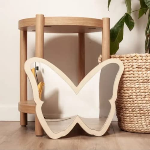 Espelho Quarto Infantil Borboleta MDF Laminado Acrílico Espelhado Decoração Parede Inquebrável Leve