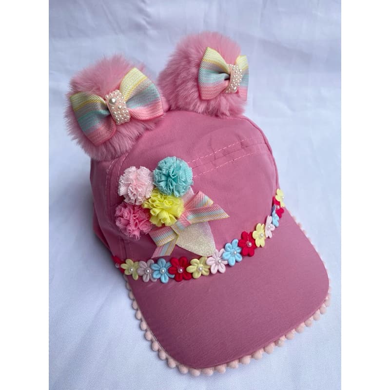 Boné infantil rosa sorvete para meninas