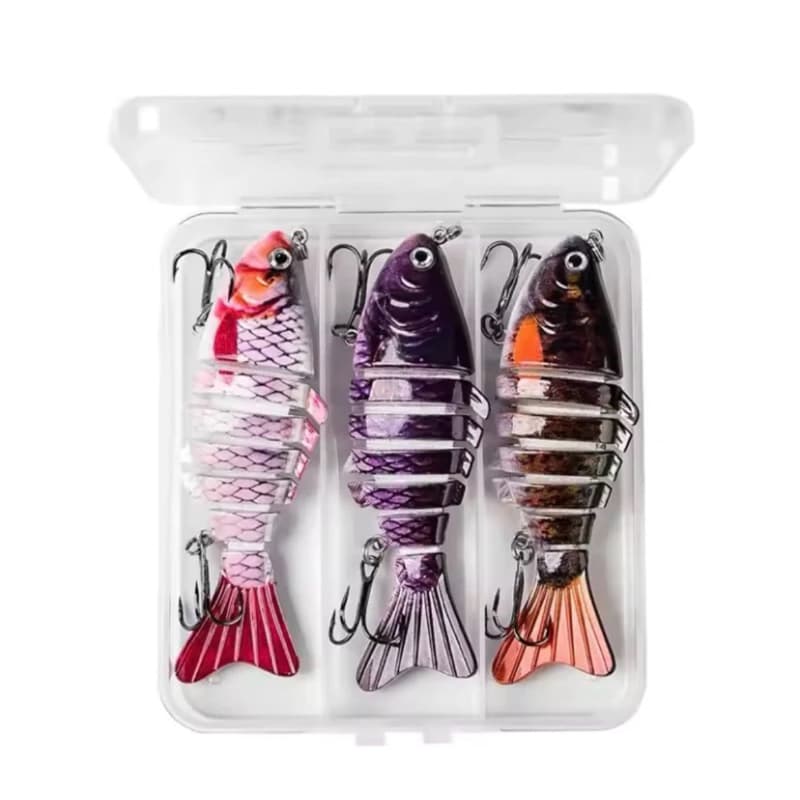 Kit 3 isca Artificial Pesca É Articulado Lambari Multi-Secção Peixe 7-Secção Para Tucunaré Dourado