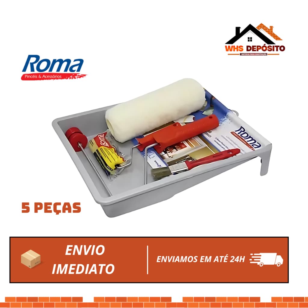 Kit Pintura 5 Peças Rolo Lã 655/05 Roma