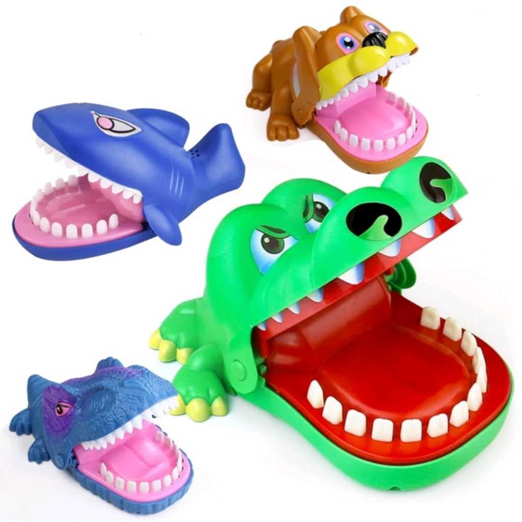 Jogo Crocodilo Morde Dedo Jacaré Dentista Aperta Dente Desafio Criança Brinquedo