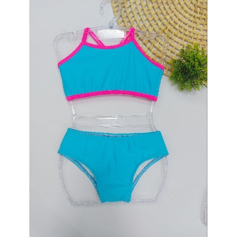 Biquini Livia Azul e Rosa | Biquini infantil juvenil