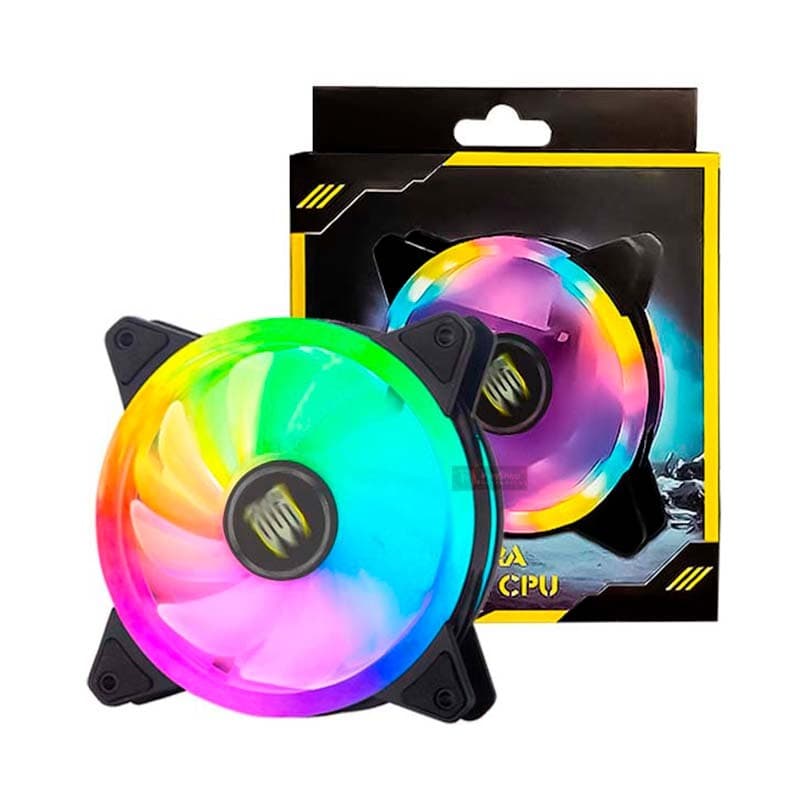 Cooler Gamer Fan Ventoinha 120mm 12cm Led Rgb Gabinete Pc Cpu Silencioso 3 Pinos + 4 pinos Molex