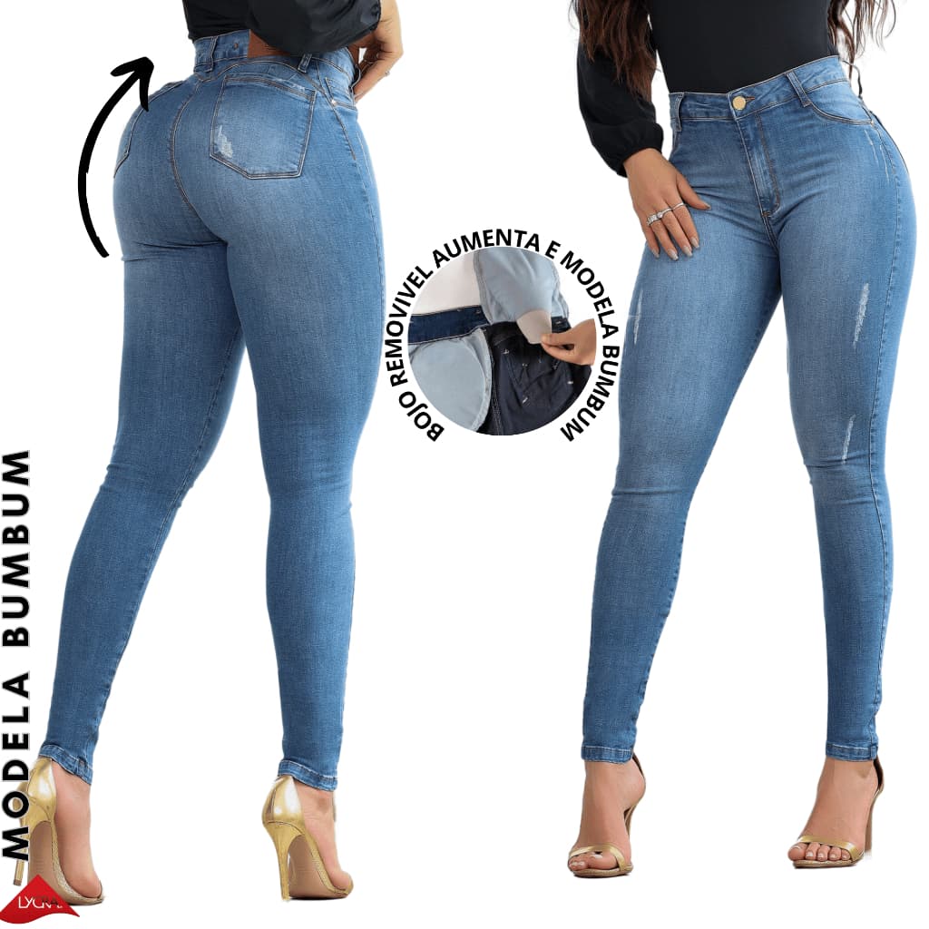 Calça Tipo Pitbull Jeans Levanta modela empina Bumbum