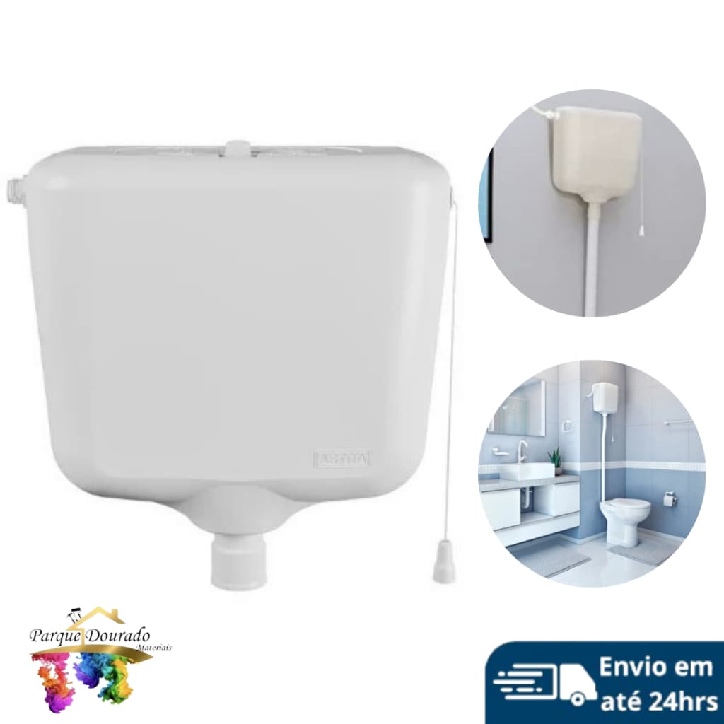 Caixa de Descarga Suspensa / Elevada com Volume Regulável de 6,8L a 9L Branco