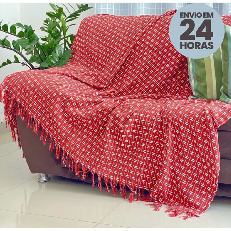 Manta Tijolinho Gigante Capa Sofá Protetora Decorativa 1.80 x 2.40