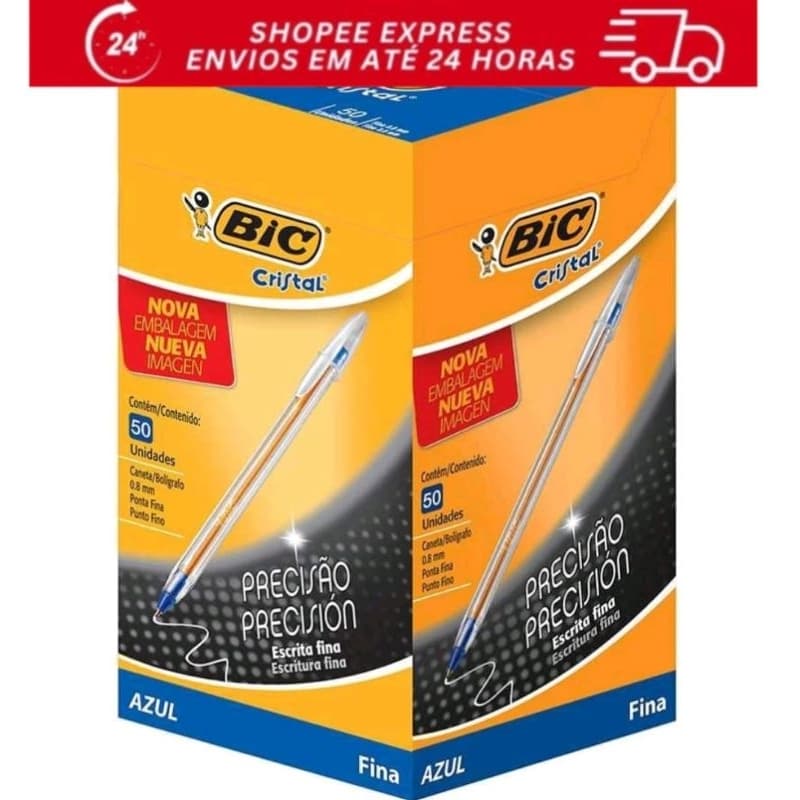 KIT COM 06 CX C/50 UND CANETA BIC FINE 0.8 AZUL