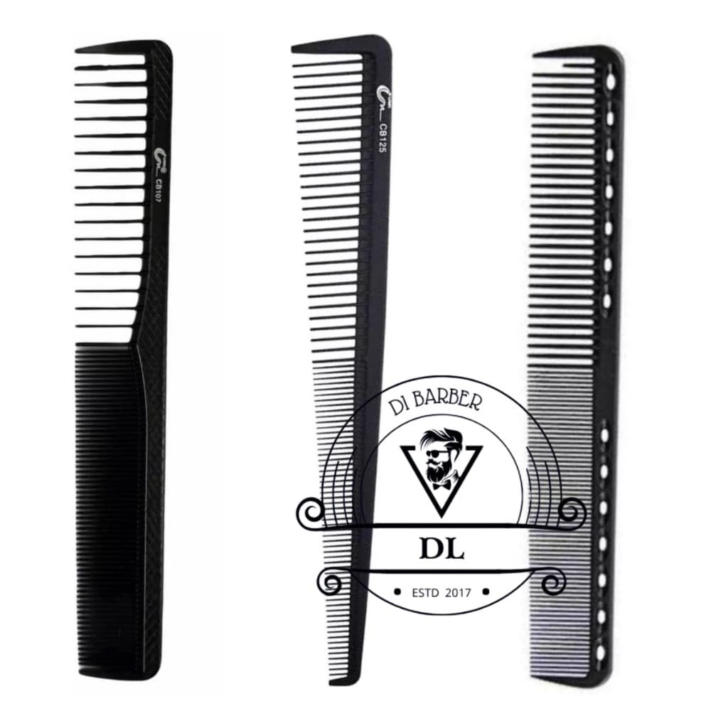 Kit 3 Pentes Carbono De Corte Barbeiro Profissional - Umi (Cores variadas)