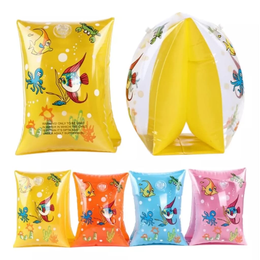 Kit 2 Pares Boia Braço Bote Inflável Infantil Atacado Promoção
