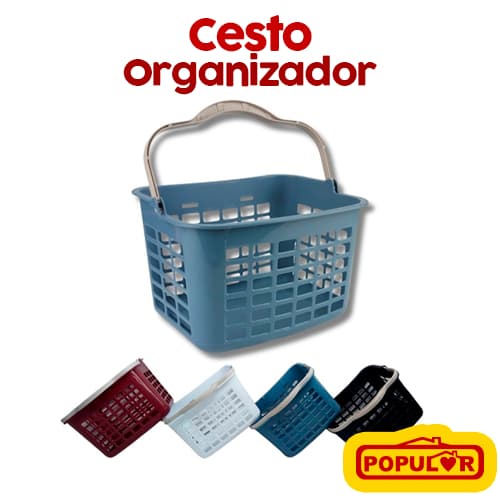 Cesto Grande Para Prendedor Colorido 13cm x 20cm x 15cm Usual Utilidades