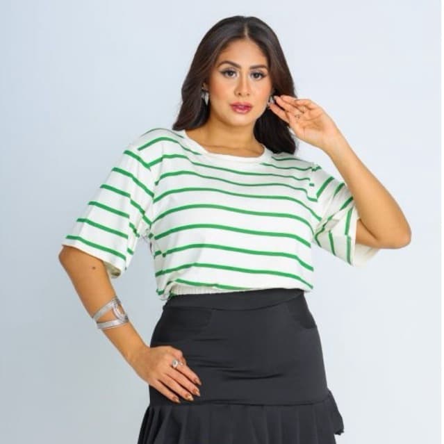 Blusa Femenina Listrada Viscolycra 2025  veste,bem,38/44