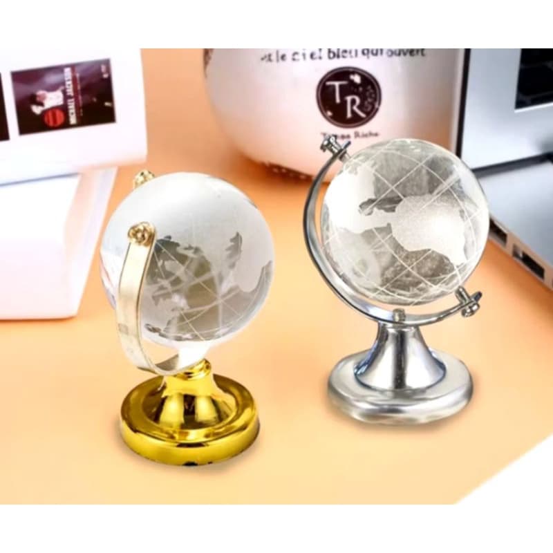 Mini Globo Terrestre Enfeite Decorativo em Vidro