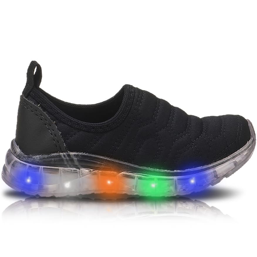 Tênis Infantil Masculino Básico Com Led Super Leve e Confortável Lançamento