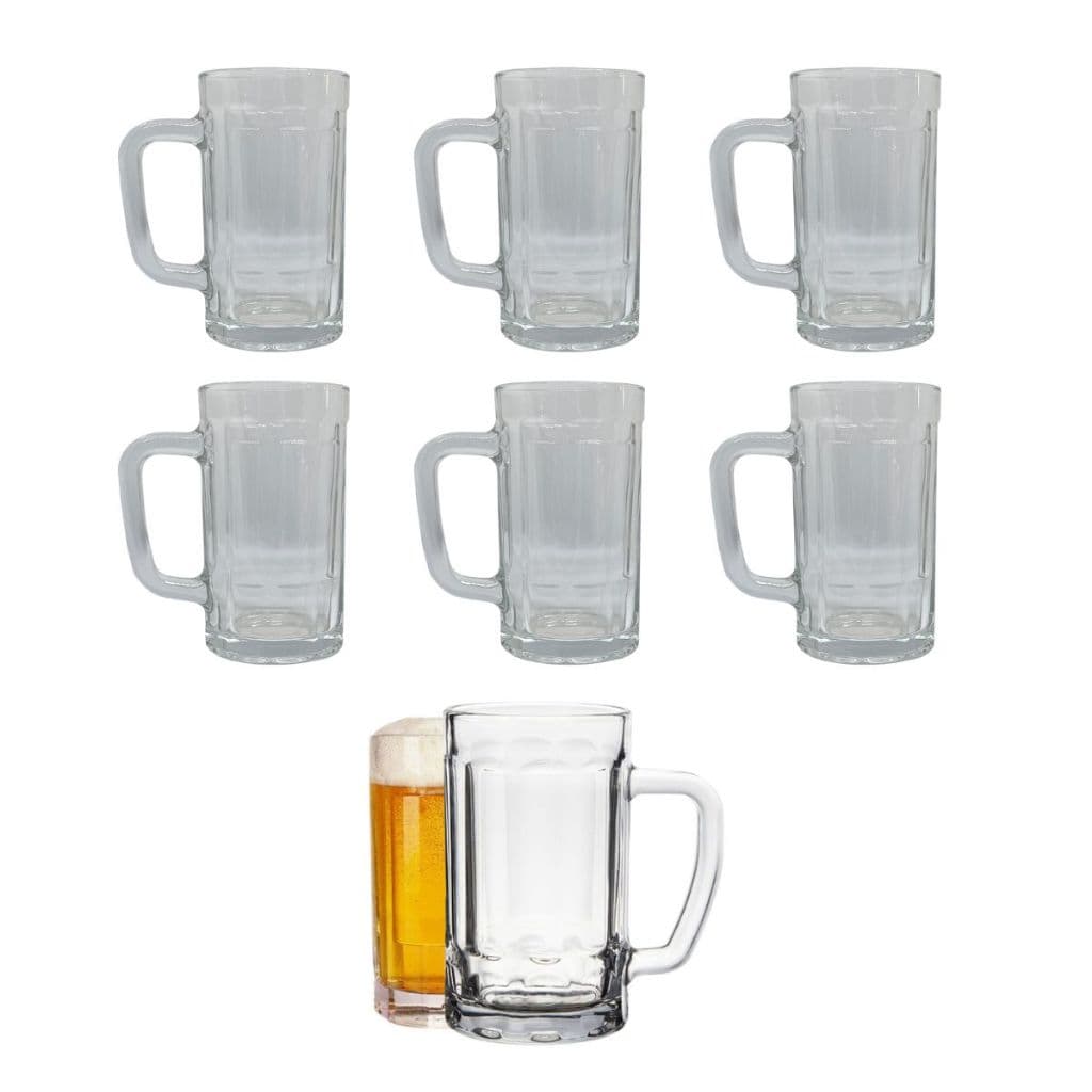 Kit 6 Canecas De Chopp Cerveja Vidro 300ml Bar Restaurante