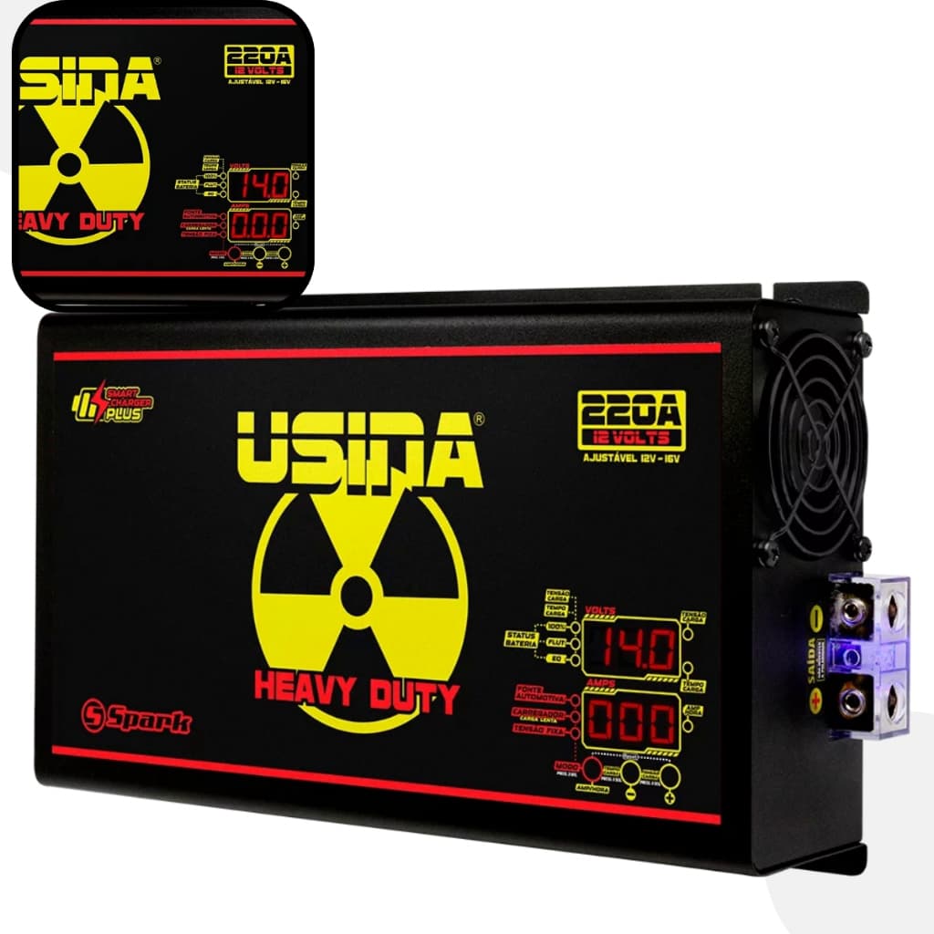 Fonte Automotiva Usina 220 14,4v Bivolt C/ Voltímetro Carregador de Bateria Som Automotivo, ideal para carros
