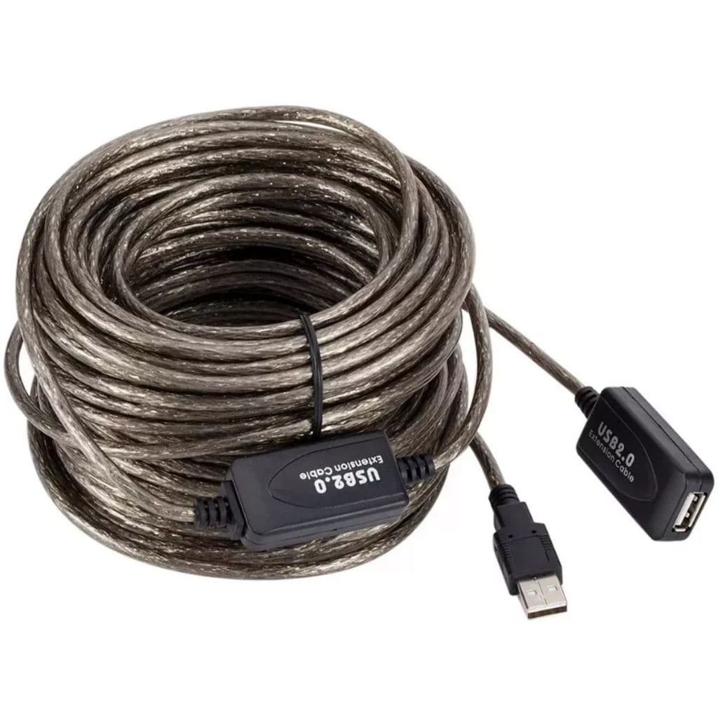 Cabo Extensor USB 2.0 Macho para USB 2.0 Fêmea para Mouse/Teclado/Pen Drive - 15 Metros.