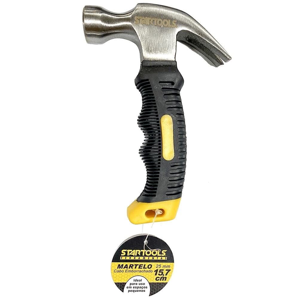 Martelo de Cabo curto amarelo 15,7cm 25mm 1 unidade Startools