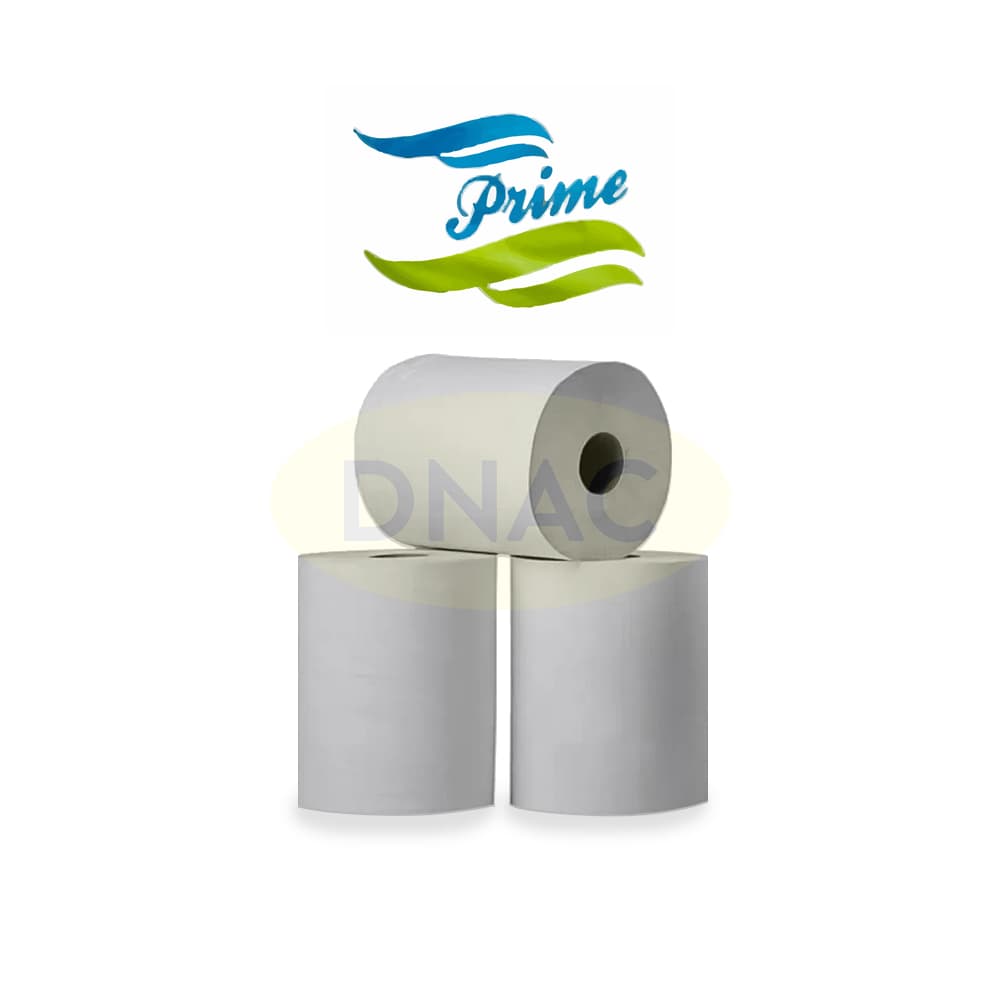 Fardo 6 Bobinas Papel Toalha Rolão 200m Grande Branco Para Banheiro - Prime